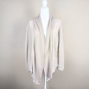 J. Jill| Lightweight Linen Blend Beige Open Front Cardigan Size Small